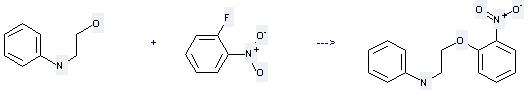 2-Anilinoethanol can react with 1-fluoro-2-nitro-benzene to get N-[2-(2-nitrophenoxy)ethyl]aniline. 